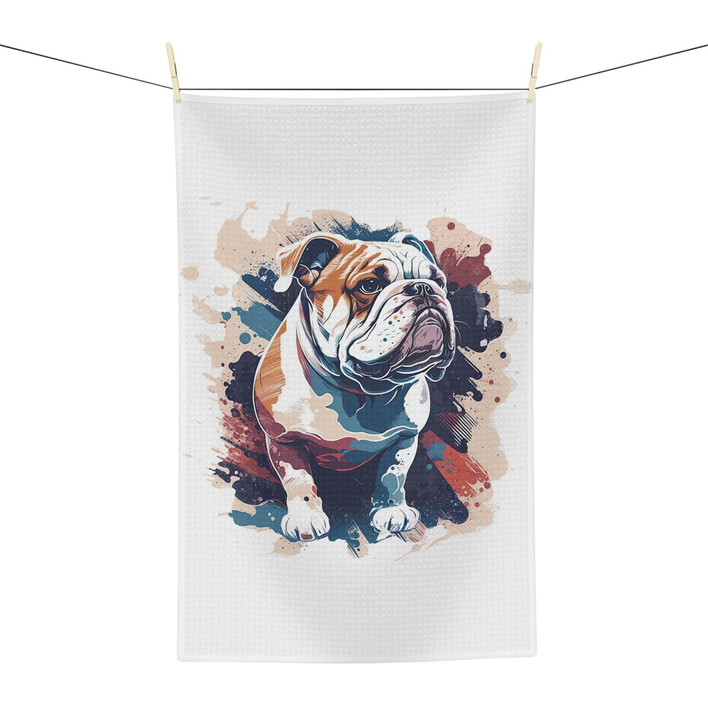 English Bulldog (Splatter) Soft Tea Towel