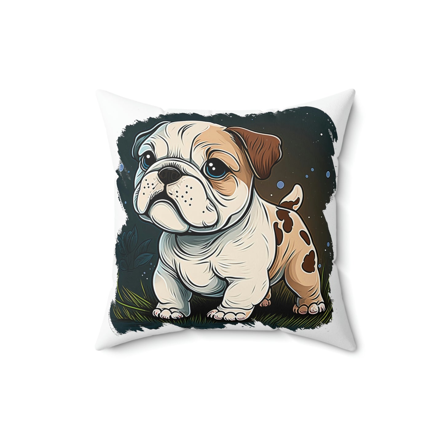 English Bulldog (Cartoon) Square Pillow