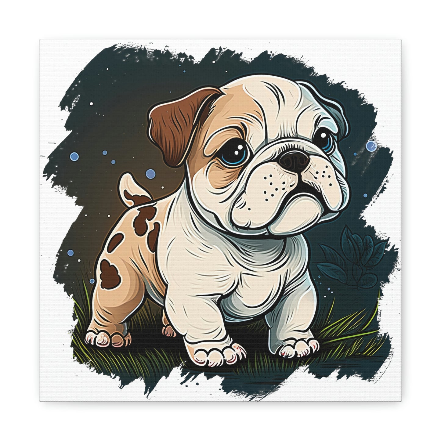 English Bulldog (Cartoon) Canvas Gallery Wrap