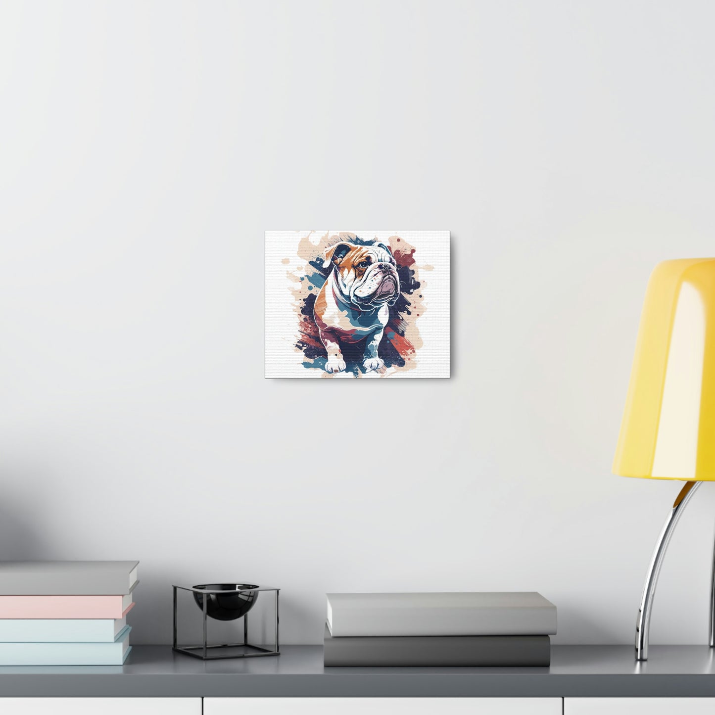 English Bulldog (Splatter) Canvas Gallery Wrap