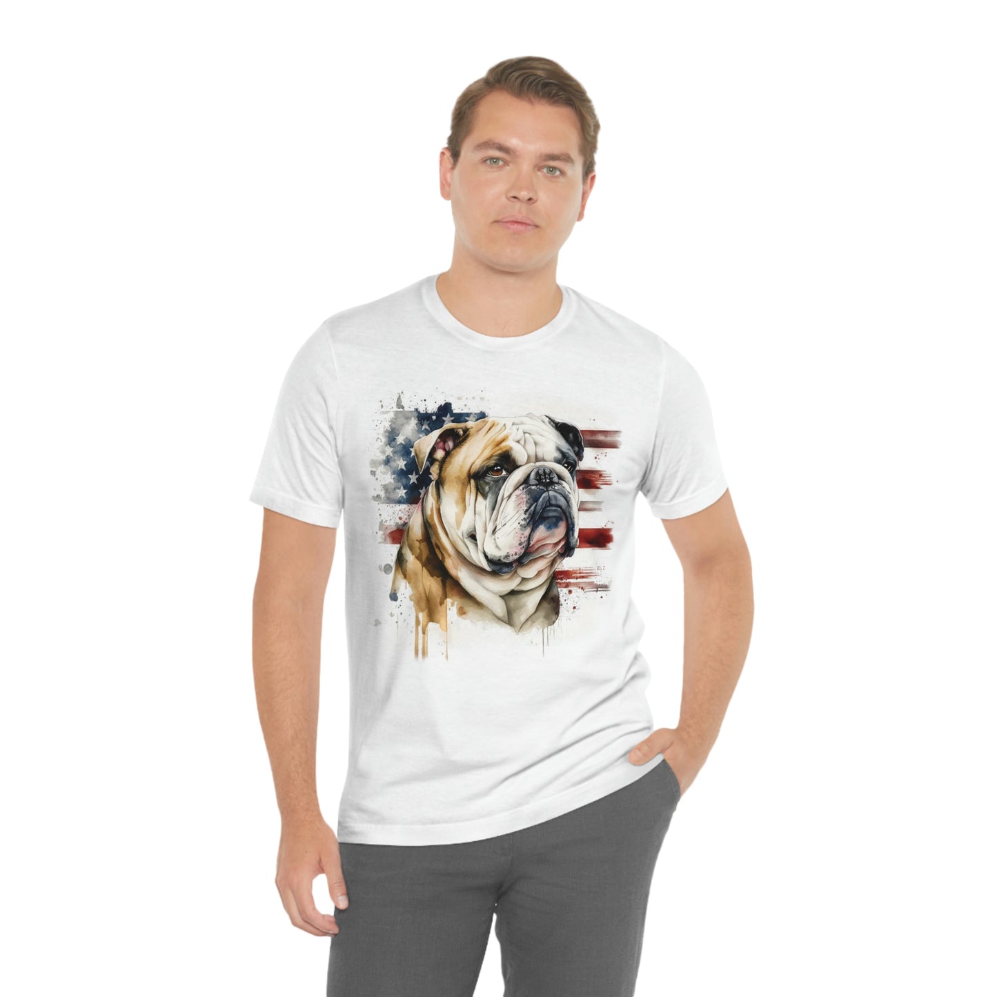 English Bulldog (Patriotic) Unisex Short Sleeve Tee