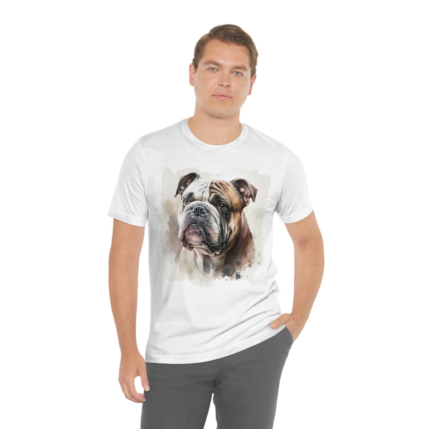 English Bulldog (Portrait) Unisex Short Sleeve Tee