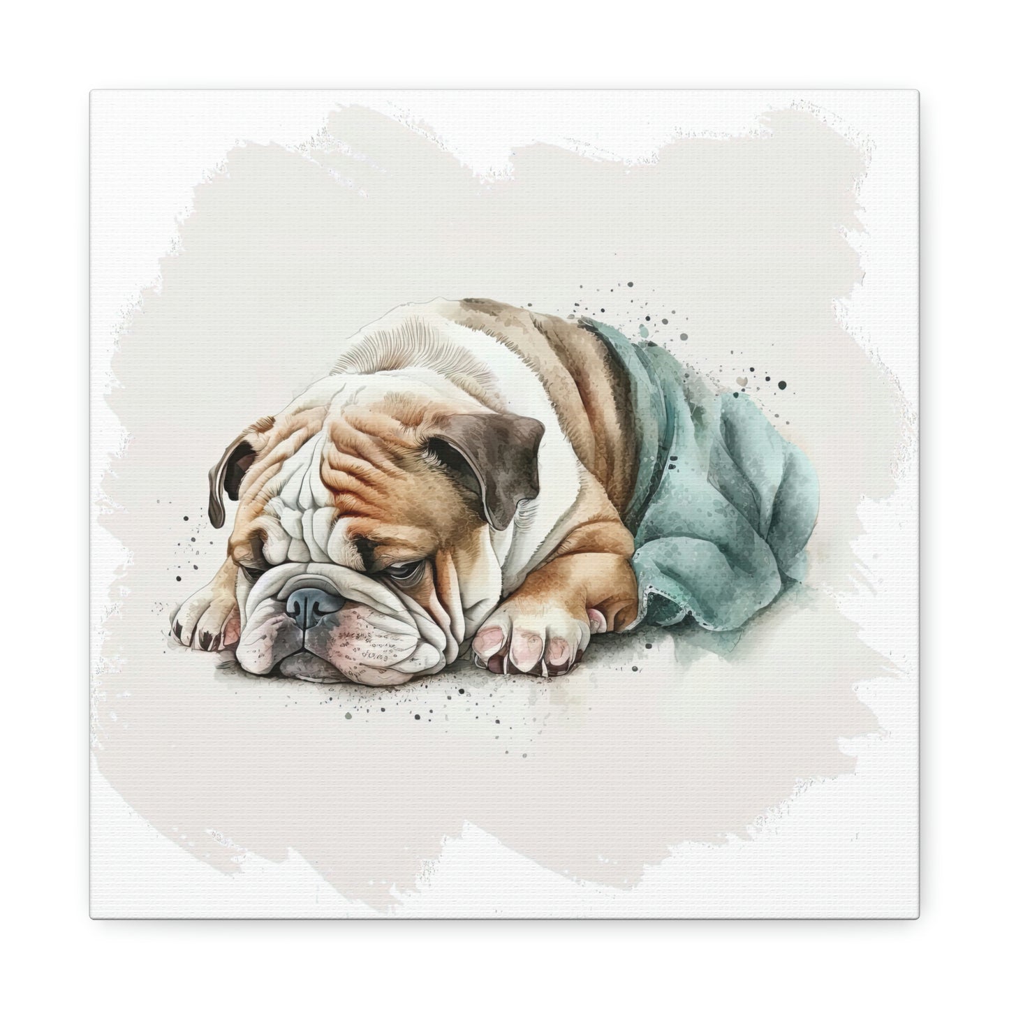 English Bulldog (Sleeping) Canvas Gallery Wrap