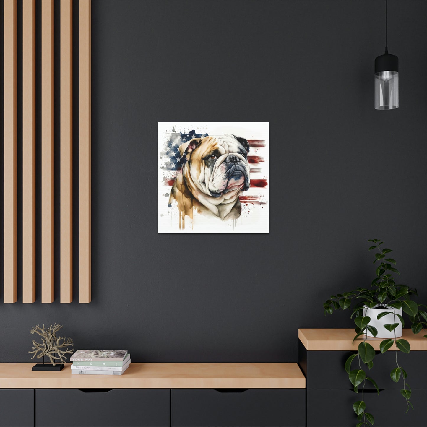 English Bulldog (Patriotic) Canvas Gallery Wrap