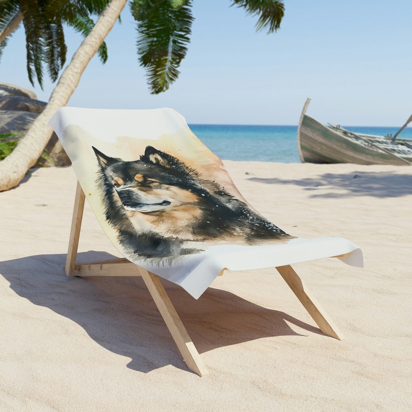 Finnish Lapphund - Snowy #4 - Beach Towel