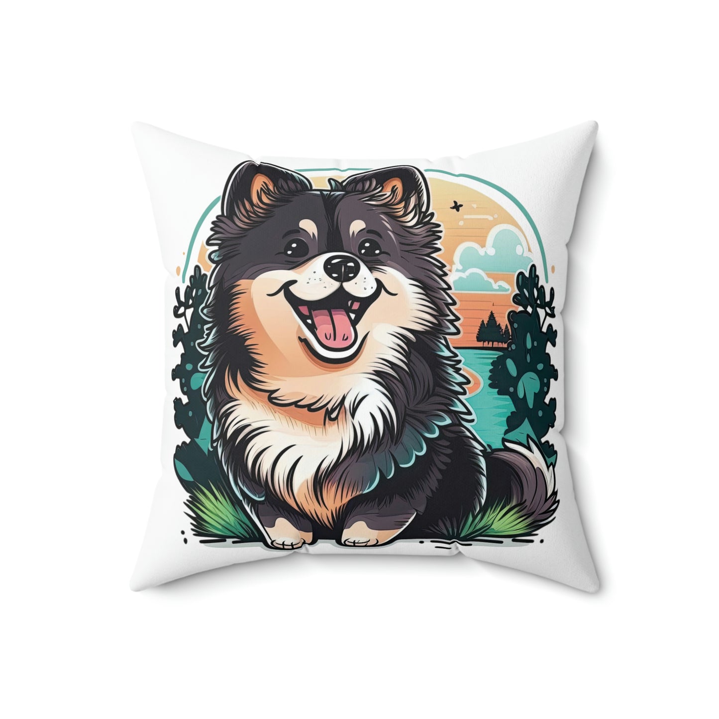 Finnish Lapphund - Cartoon #3 - Pillow