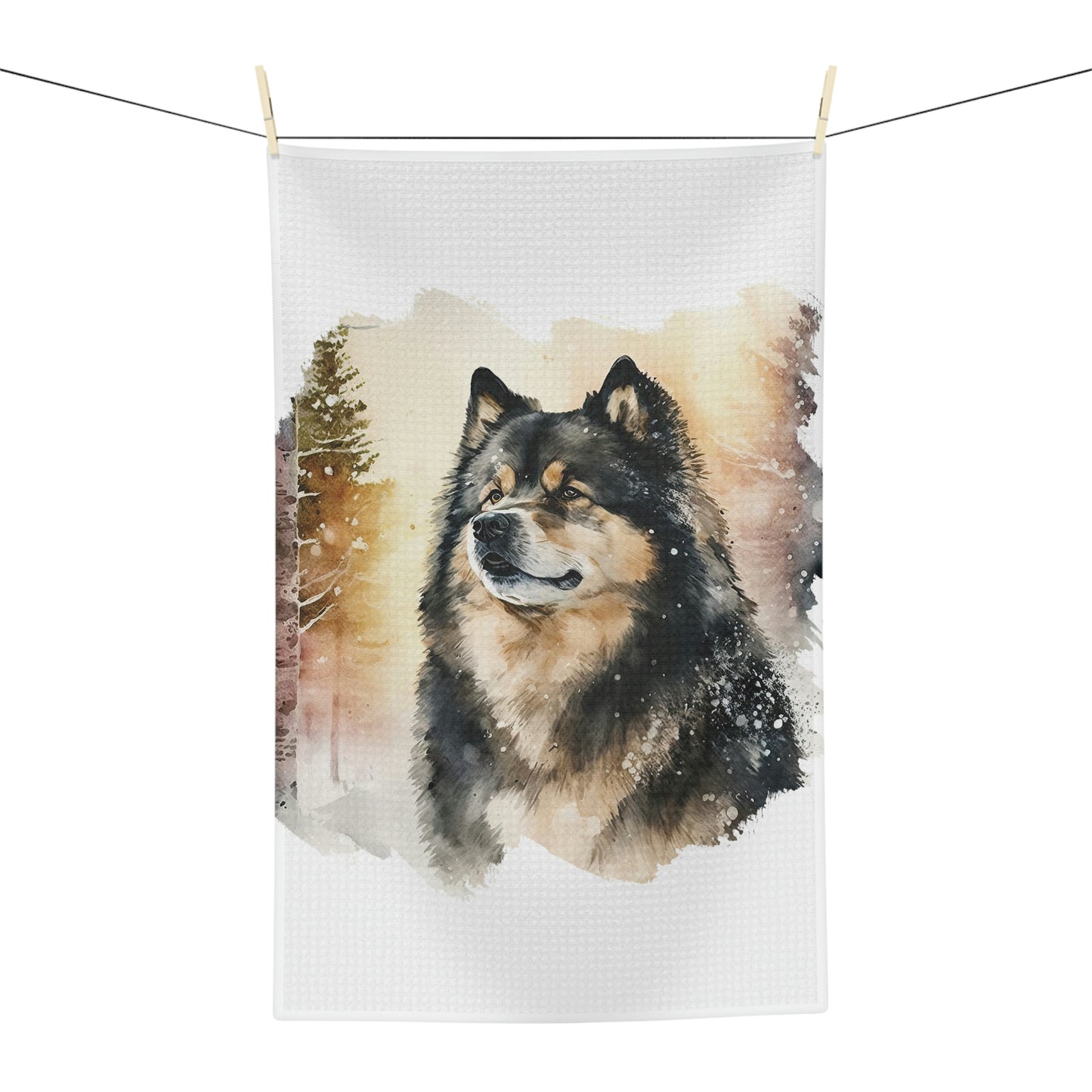 Finnish Lapphund - Snowy #4 - Kitchen Towel