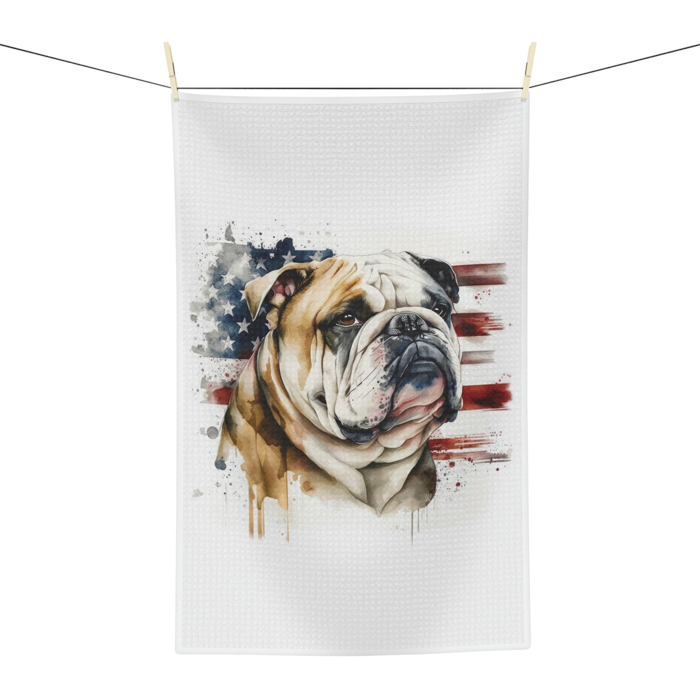 English Bulldog (Patriotic) Soft Tea Towel