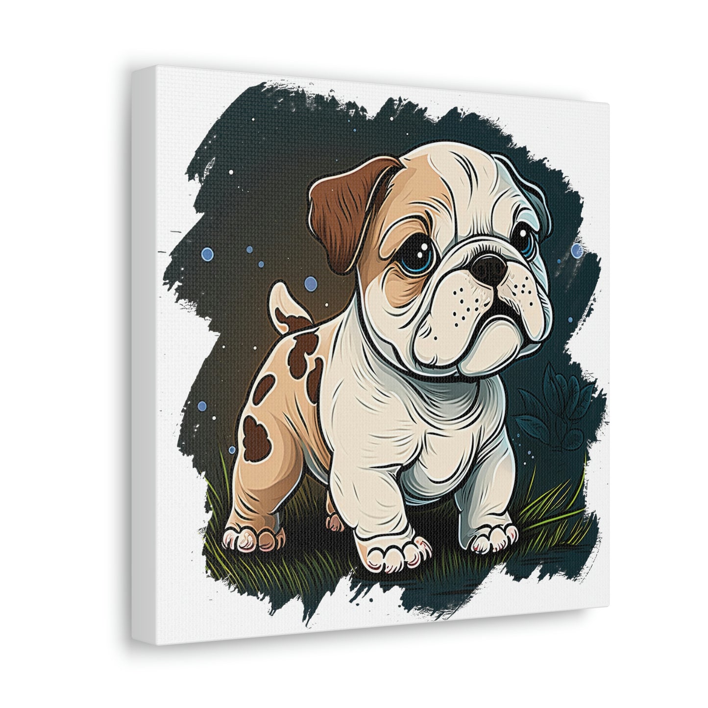 English Bulldog (Cartoon) Canvas Gallery Wrap