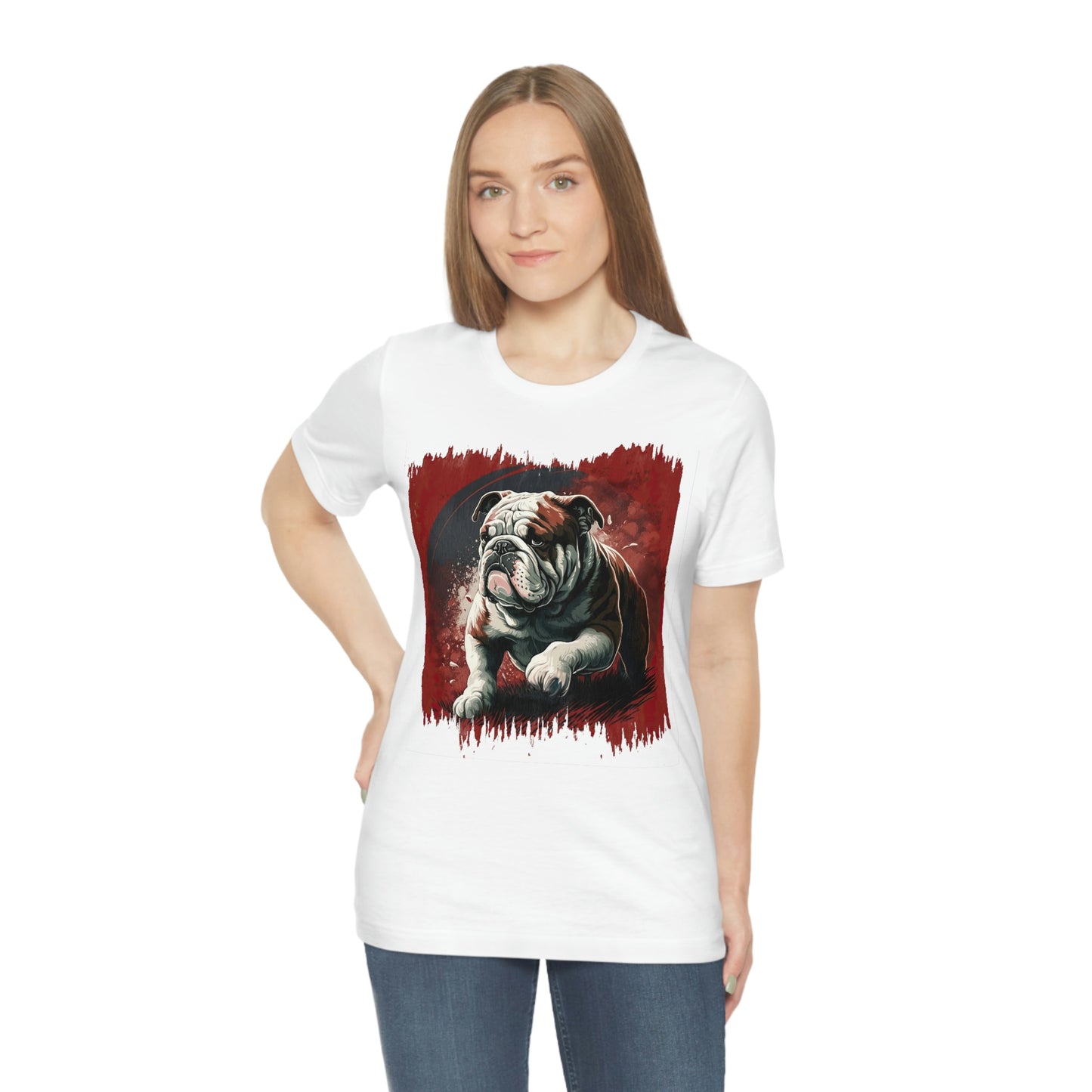 English Bulldog (Walking) Unisex Short Sleeve Tee