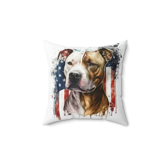 Pit Bull (Patriotic) Square Pillow