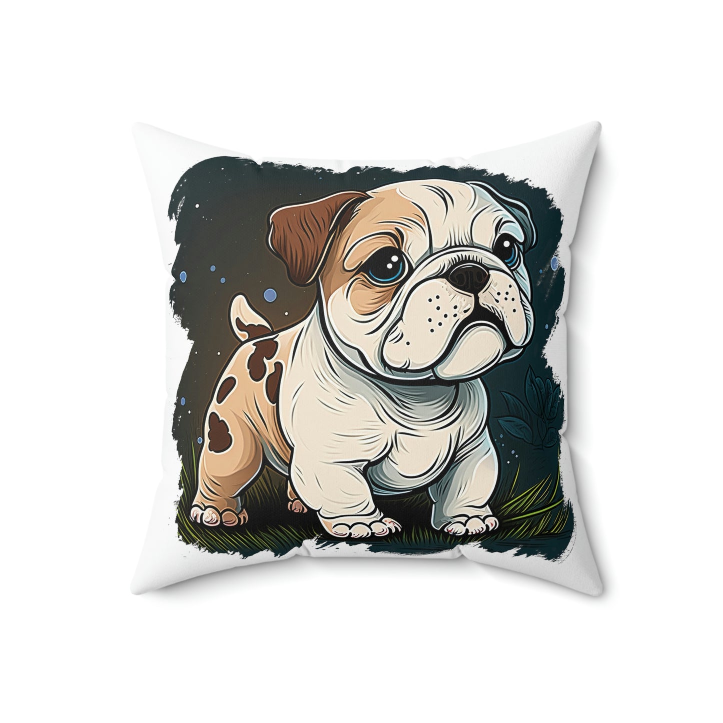 English Bulldog (Cartoon) Square Pillow