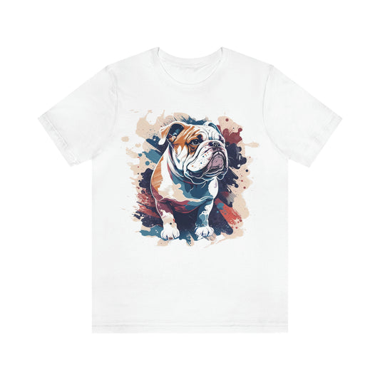 English Bulldog (Splatter) Unisex Short Sleeve Tee