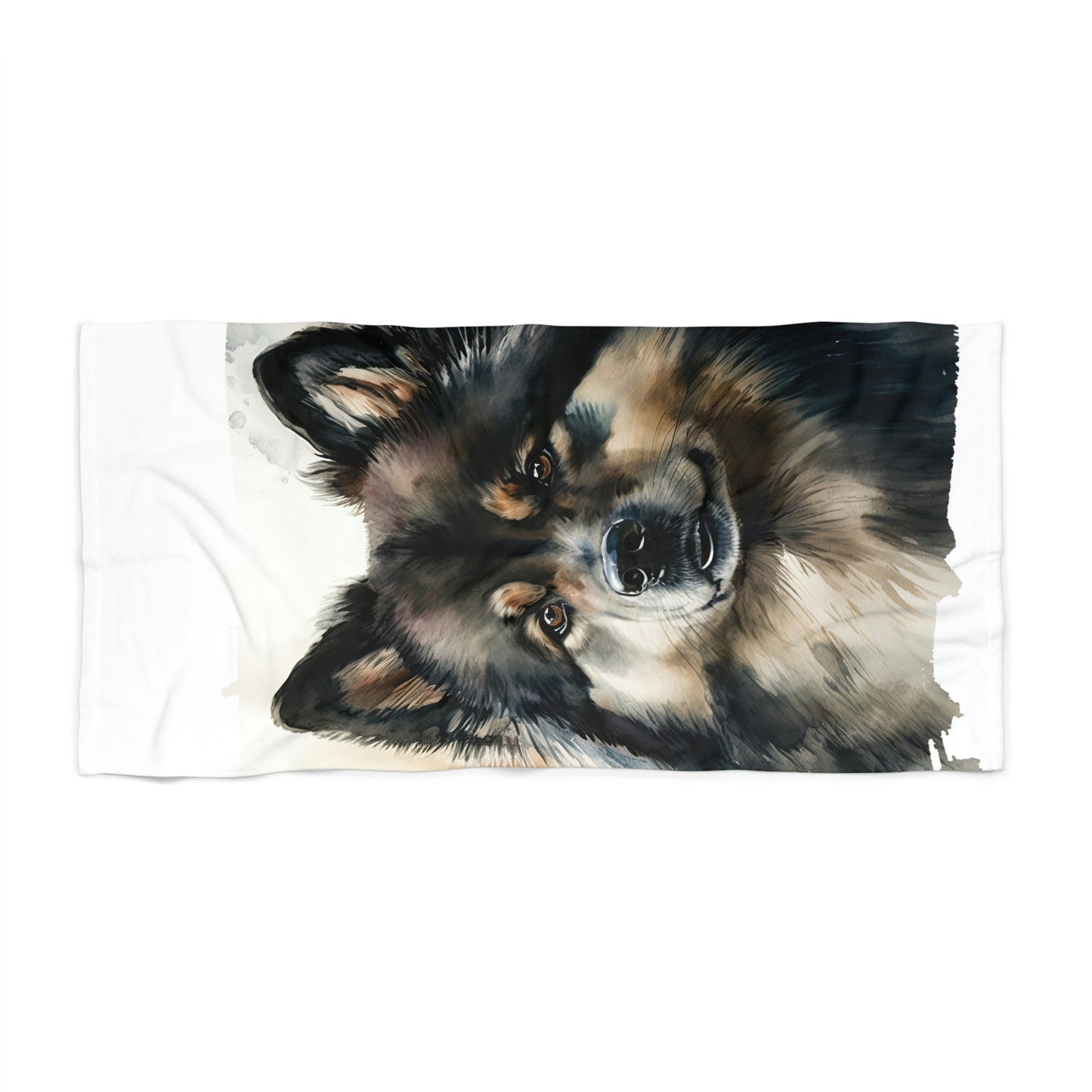 Finnish Lapphund - Portrait #1 - Beach Towel