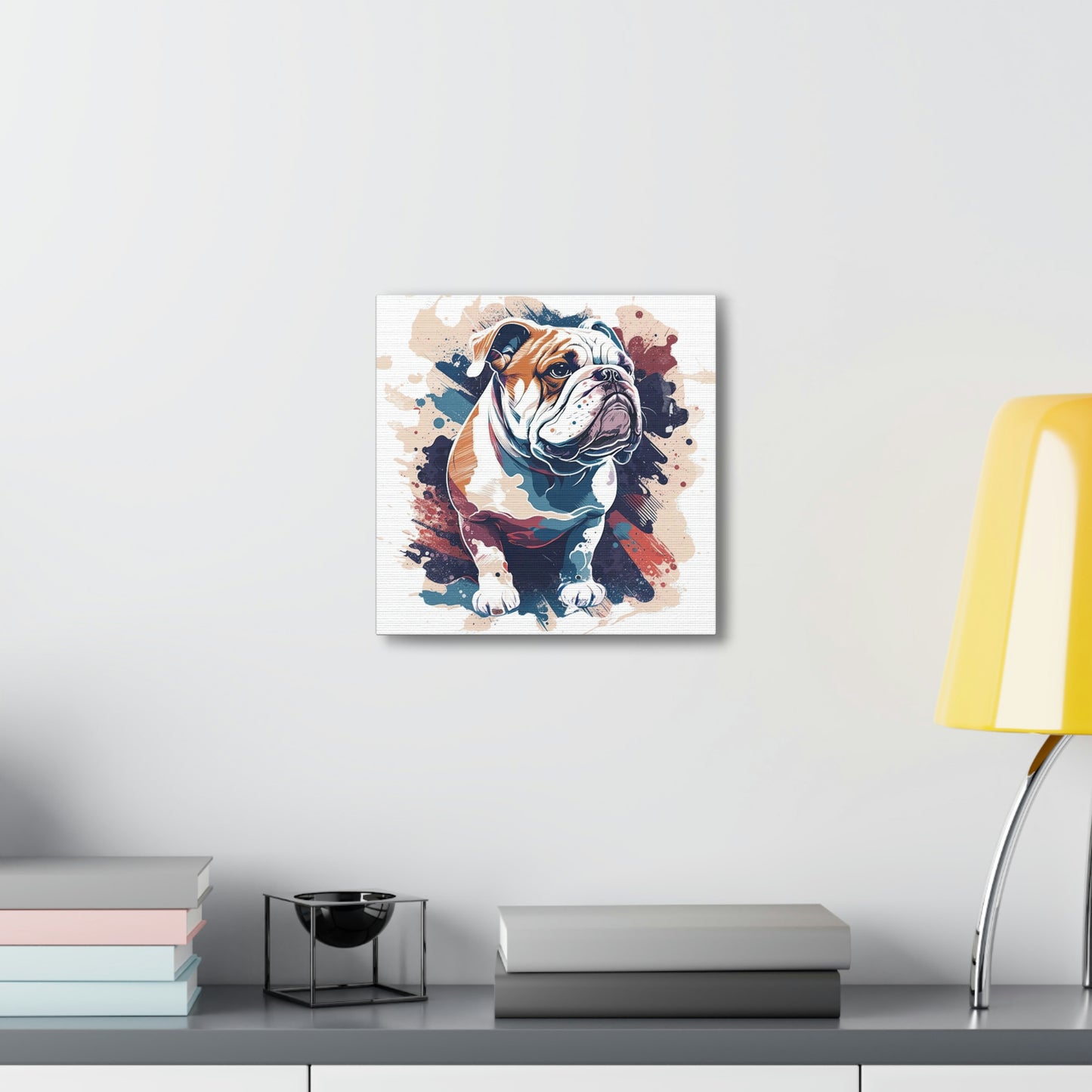 English Bulldog (Splatter) Canvas Gallery Wrap