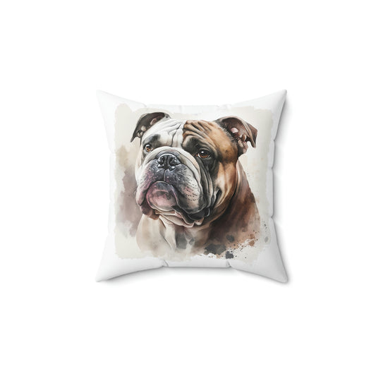 English Bulldog (Portrait) Square Pillow