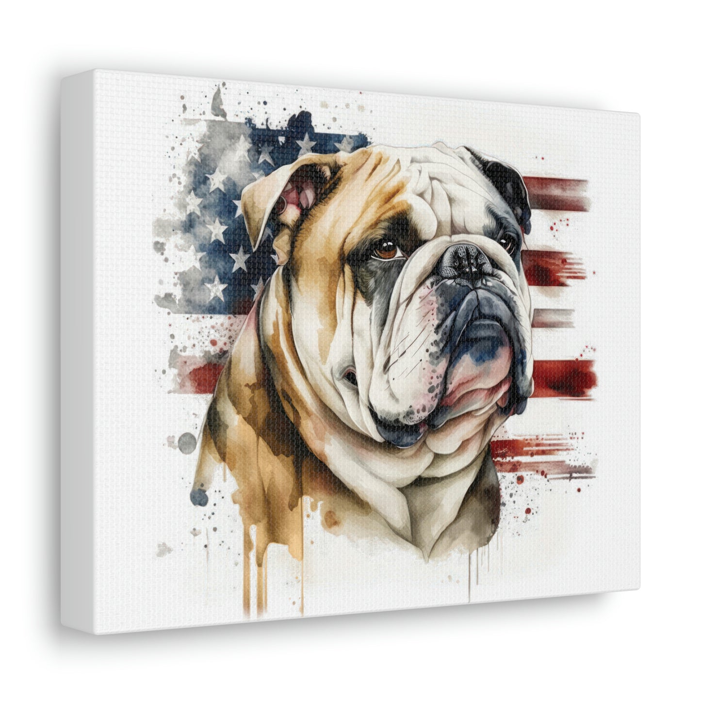 English Bulldog (Patriotic) Canvas Gallery Wrap