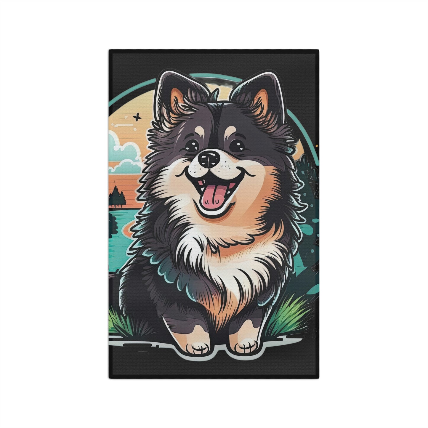 Finnish Lapphund - Cartoon #3 - Kitchen Towel