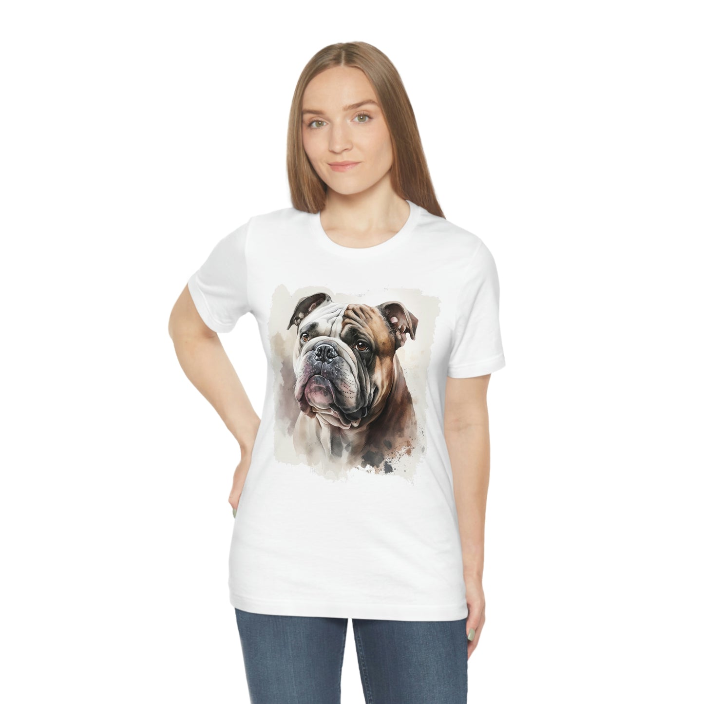 English Bulldog (Portrait) Unisex Short Sleeve Tee