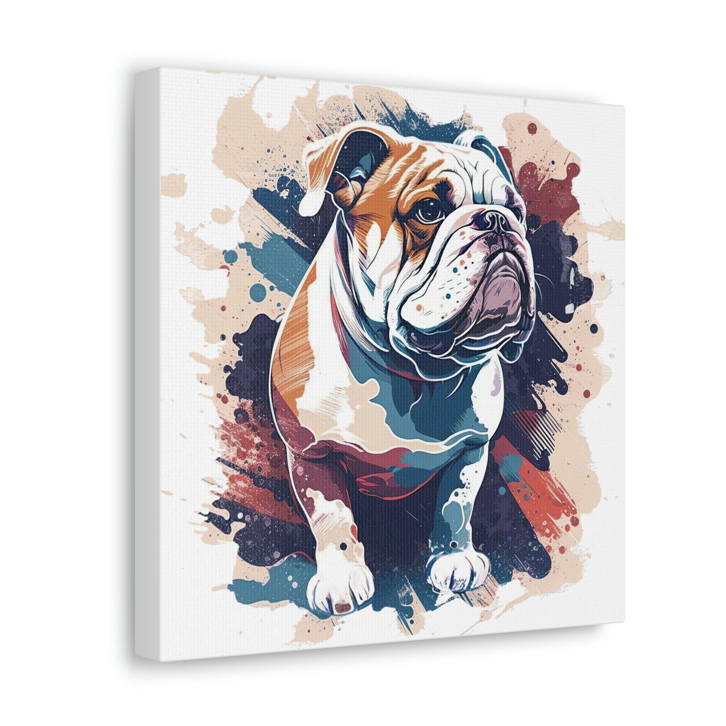 English Bulldog (Splatter) Canvas Gallery Wrap