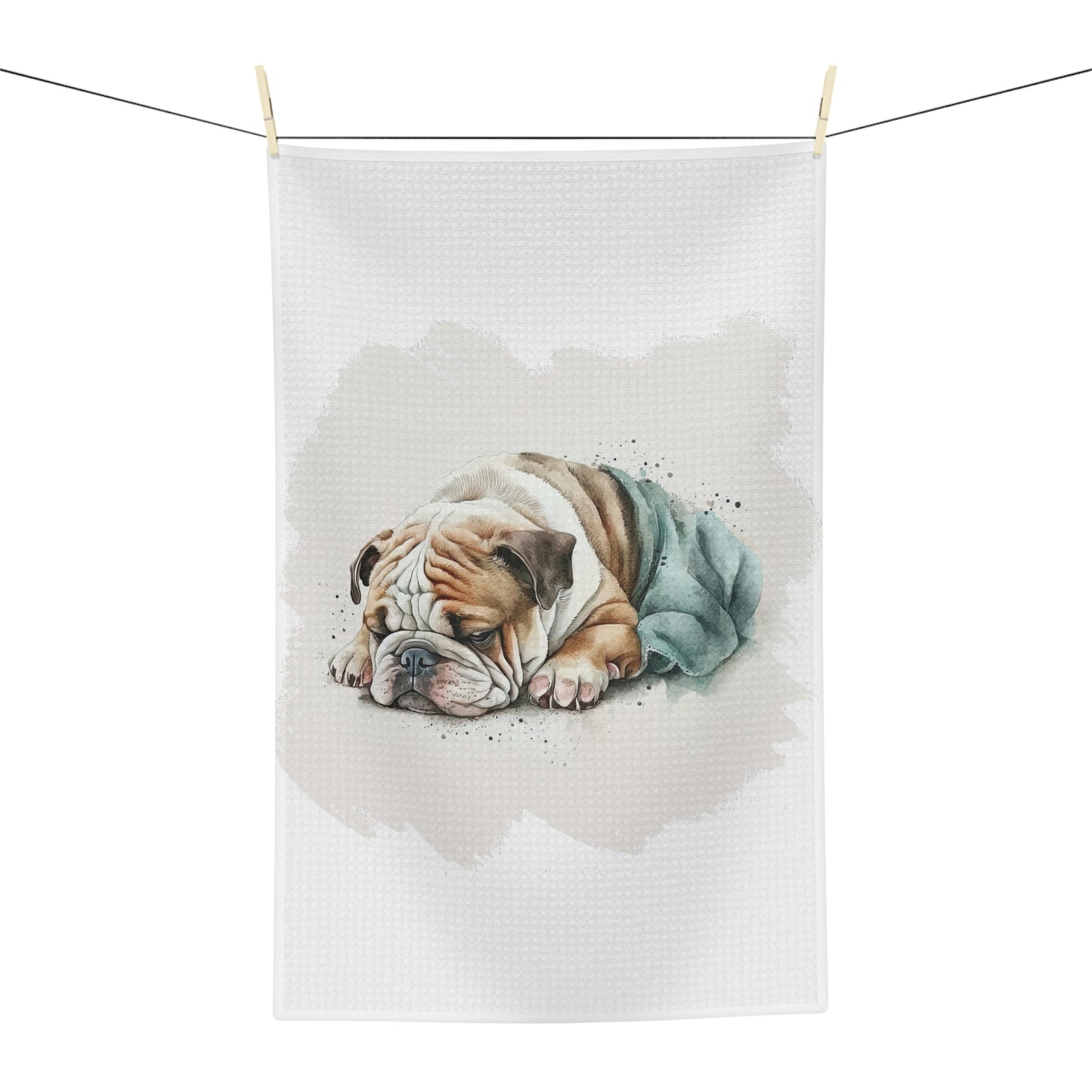 English Bulldog (Sleeping) Soft Tea Towel