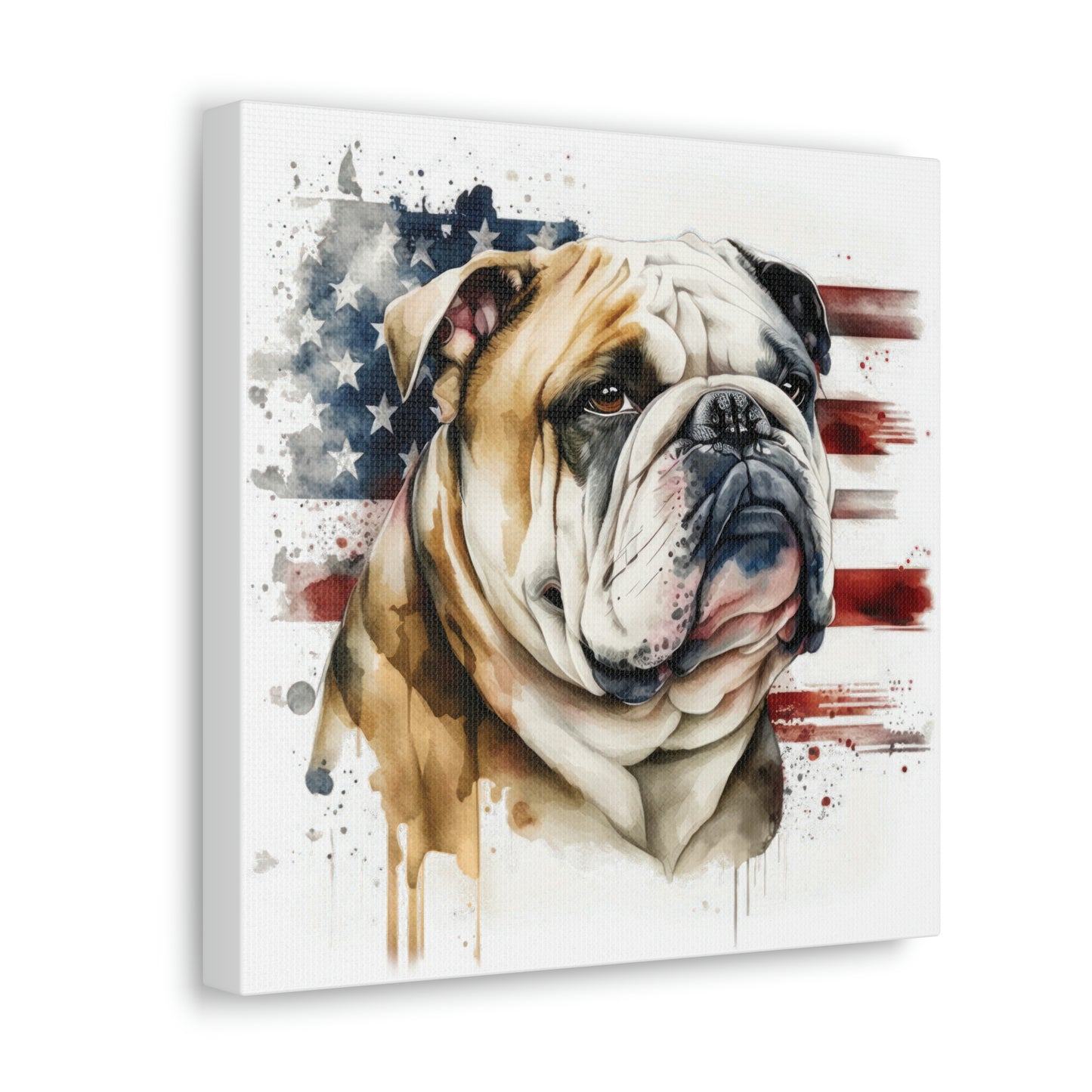 English Bulldog (Patriotic) Canvas Gallery Wrap