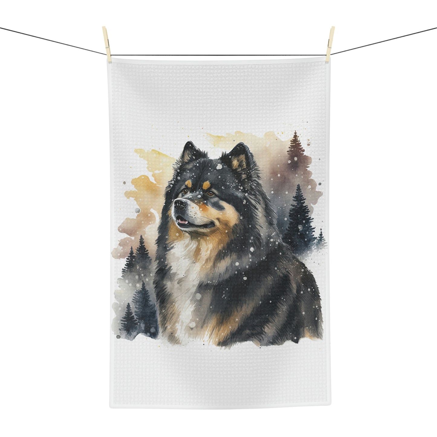 Finnish Lapphund - Snowy #3 - Kitchen Towel