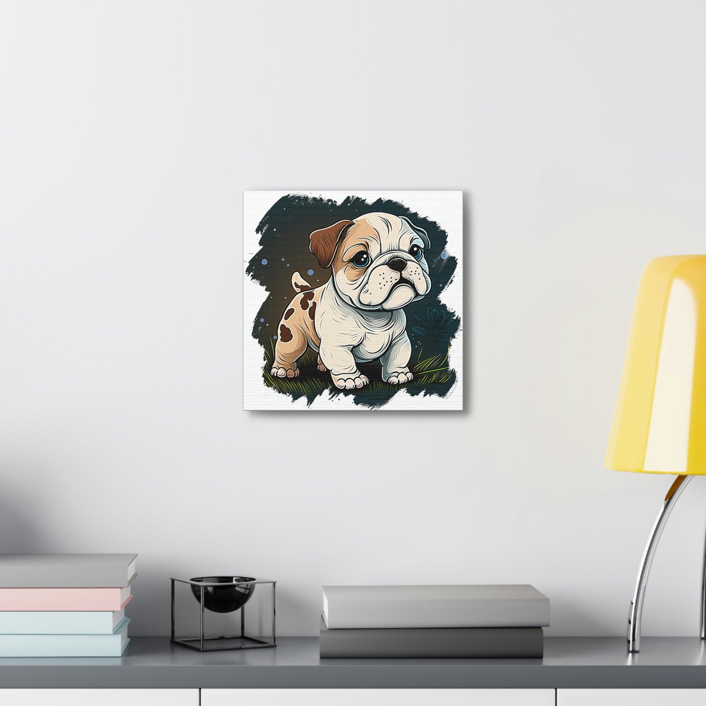 English Bulldog (Cartoon) Canvas Gallery Wrap