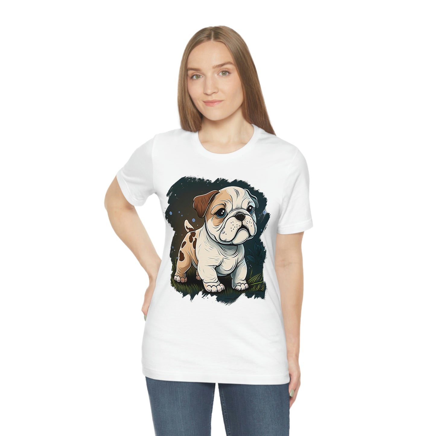 English Bulldog (Cartoon) Unisex Short Sleeve Tee