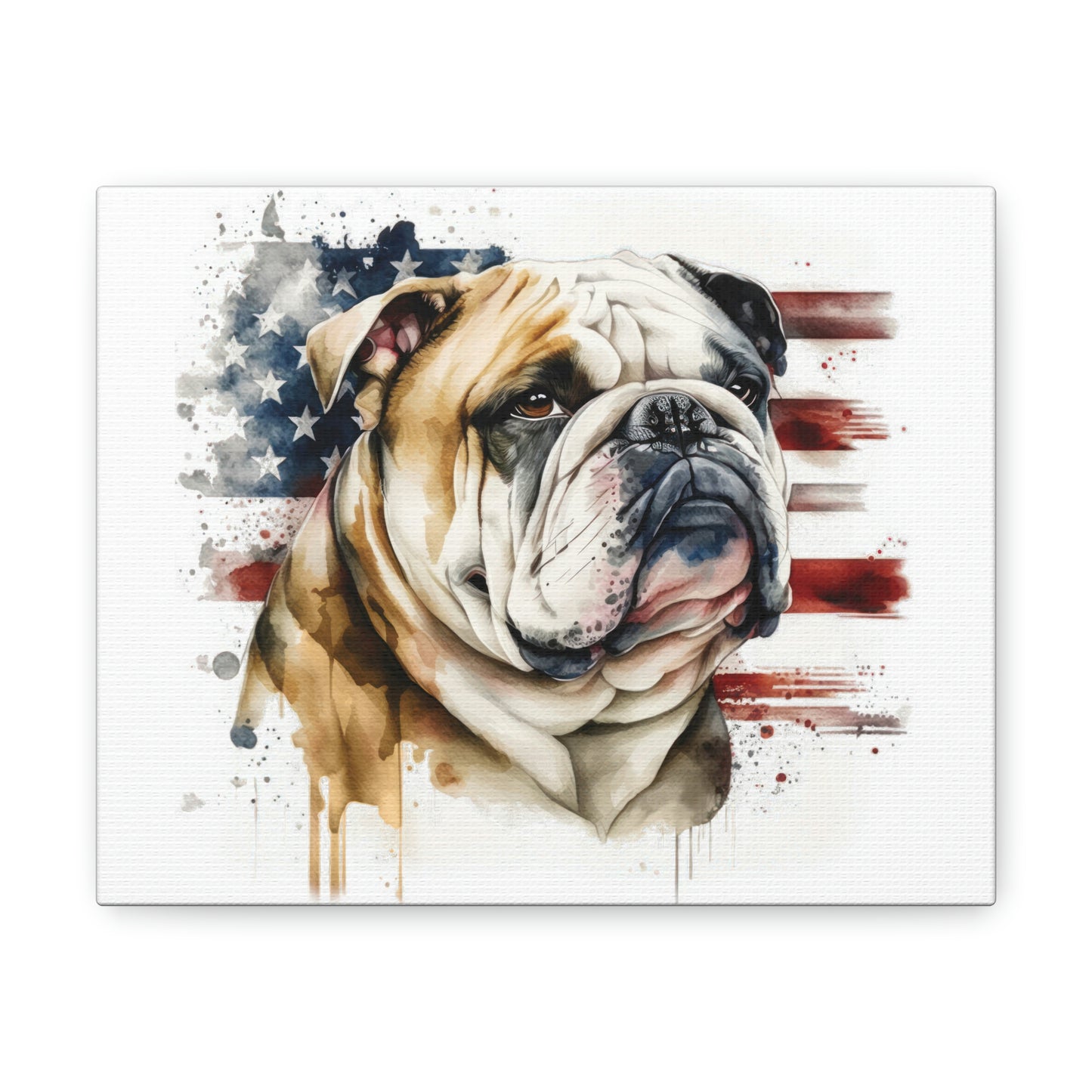 English Bulldog (Patriotic) Canvas Gallery Wrap