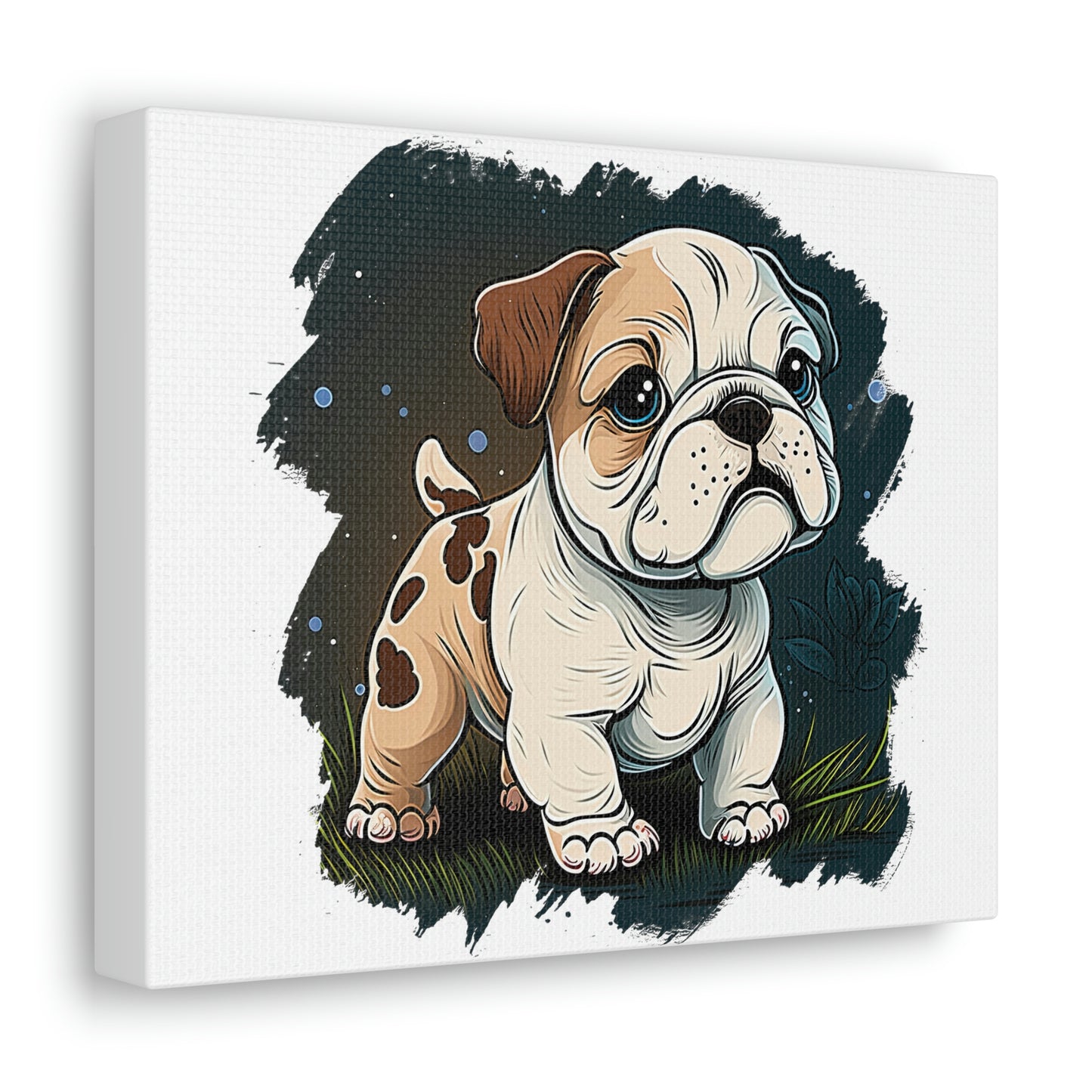 English Bulldog (Cartoon) Canvas Gallery Wrap