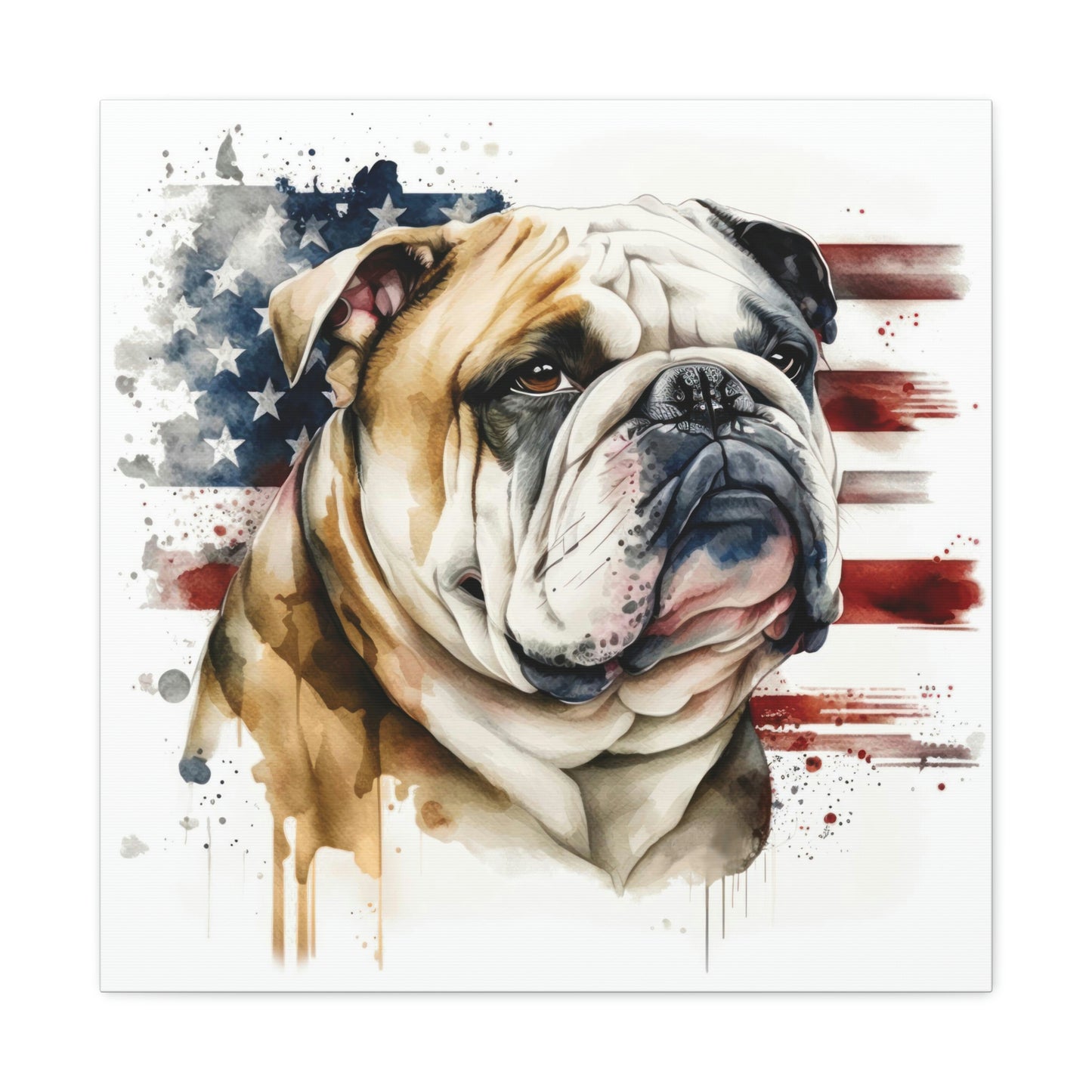 English Bulldog (Patriotic) Canvas Gallery Wrap