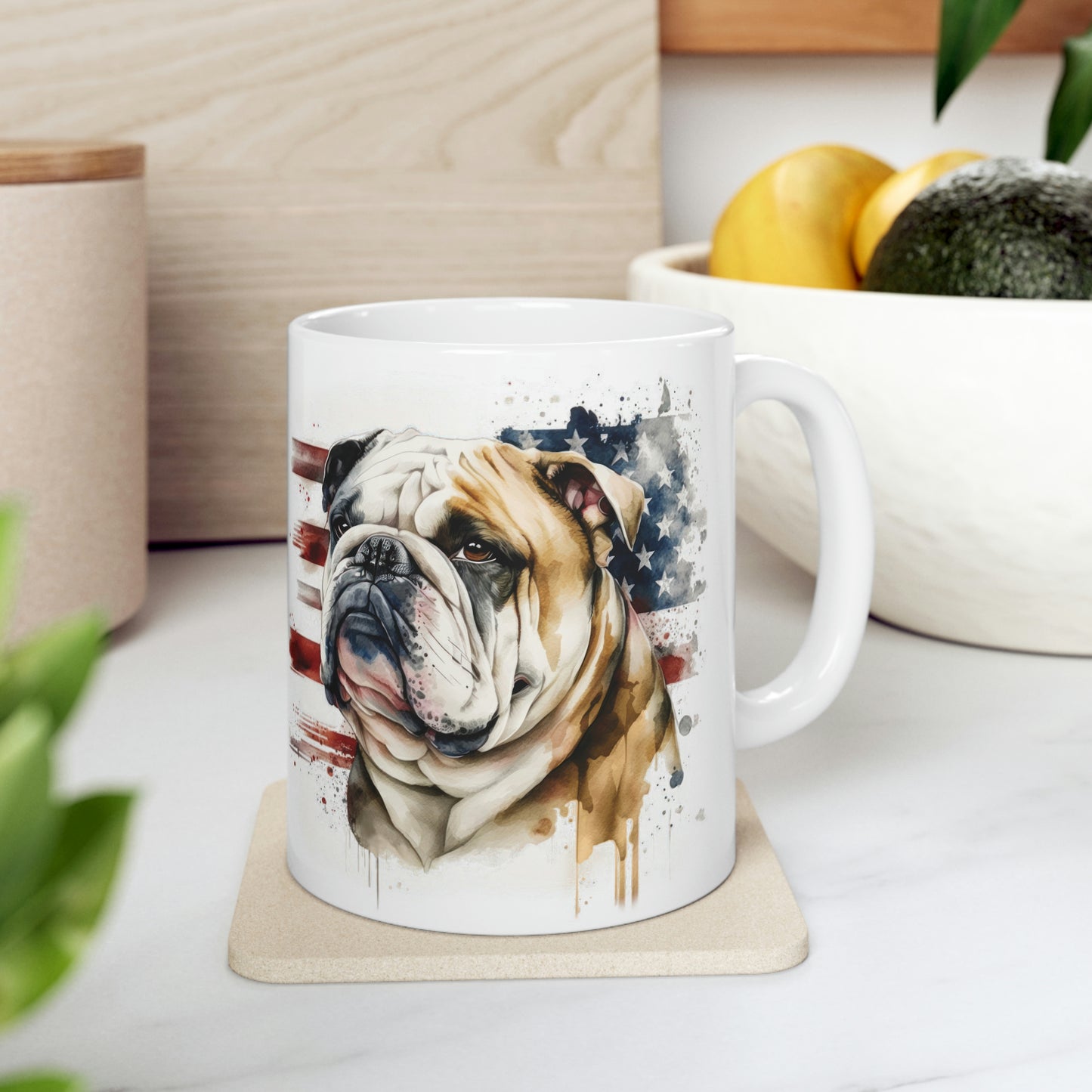 English Bulldog (Patriotic) Ceramic Mug