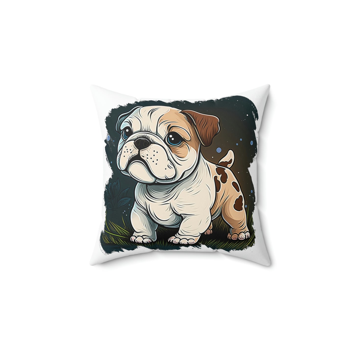 English Bulldog (Cartoon) Square Pillow