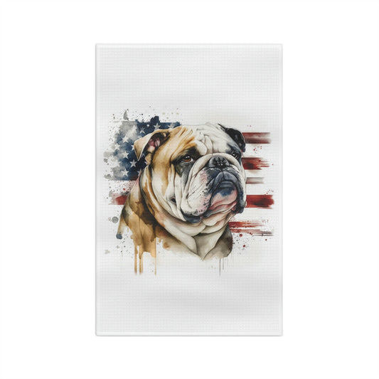 English Bulldog (Patriotic) Soft Tea Towel