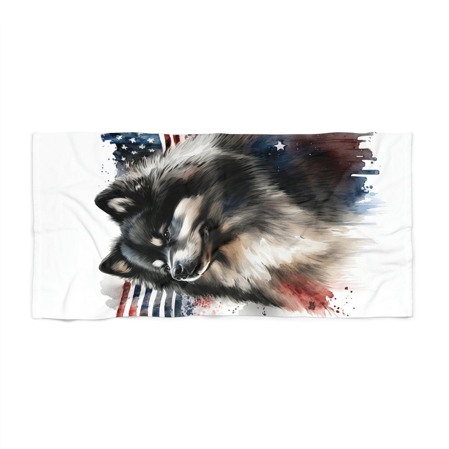 Finnish Lapphund - Patriotic #1 - Beach Towel