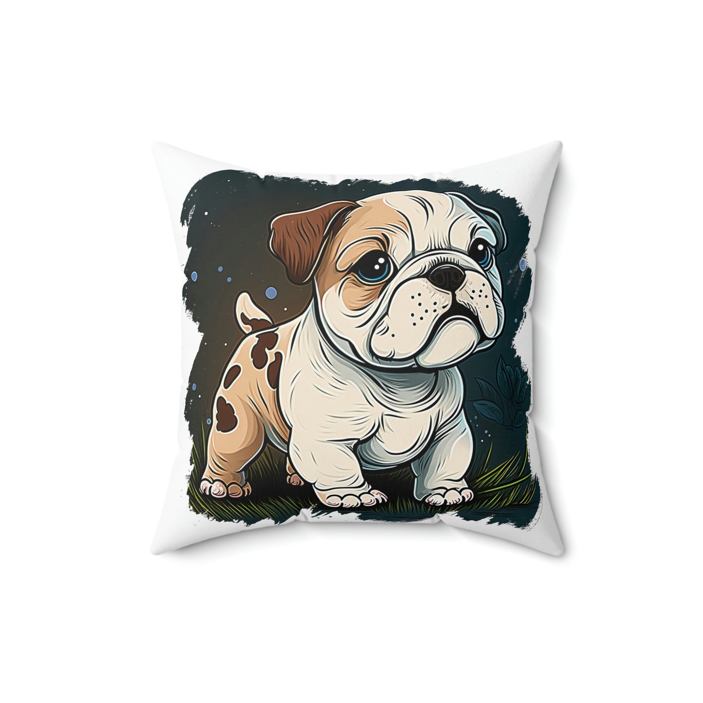 English Bulldog (Cartoon) Square Pillow