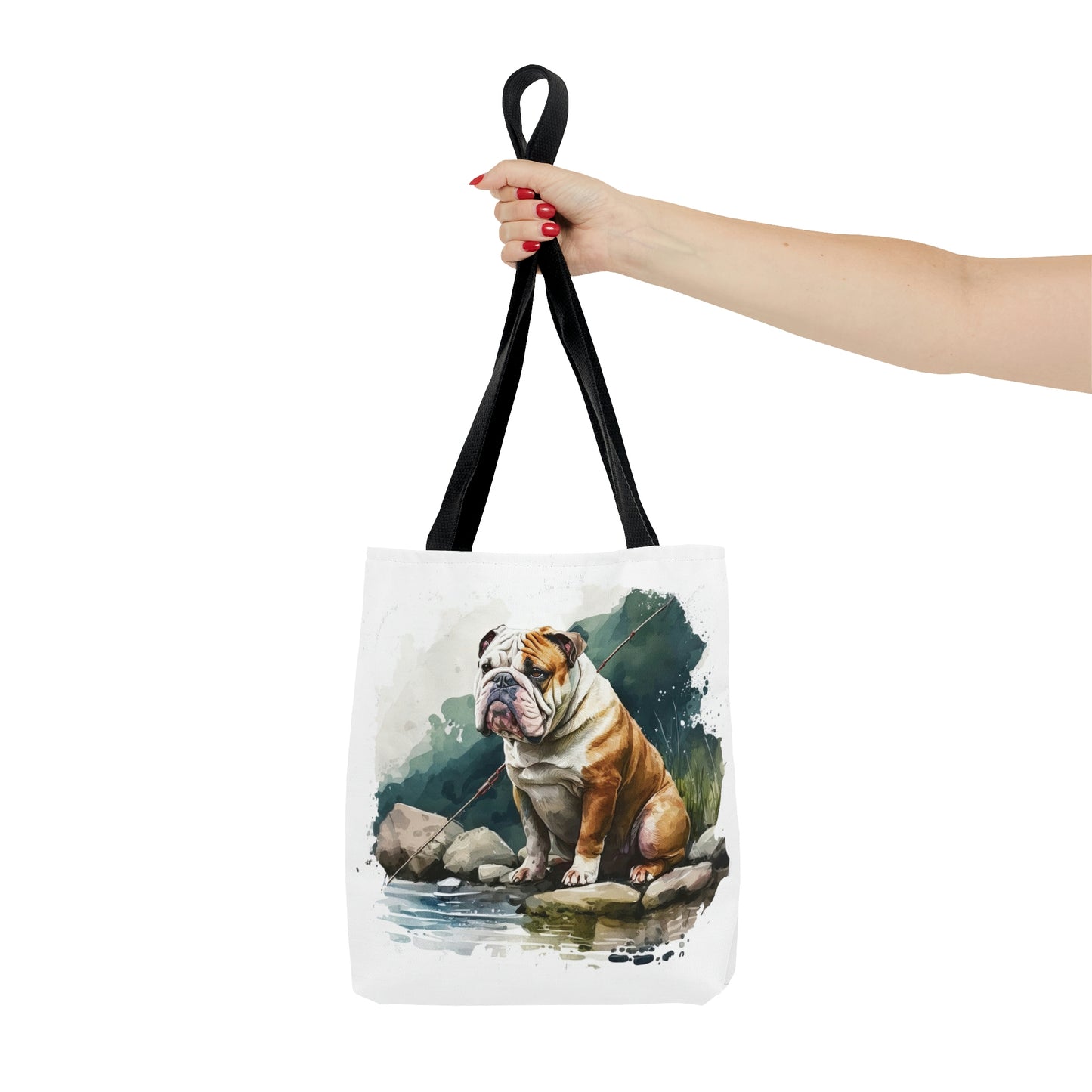 English Bulldog (Fishing) Tote Bag