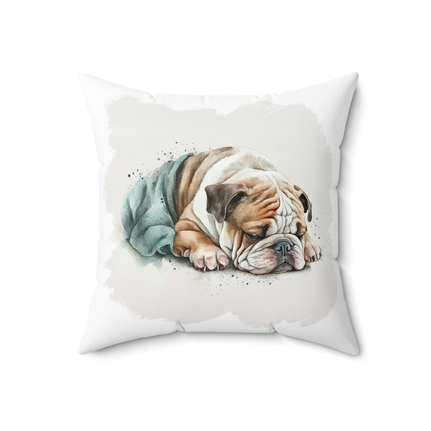 English Bulldog (Sleeping) Square Pillow