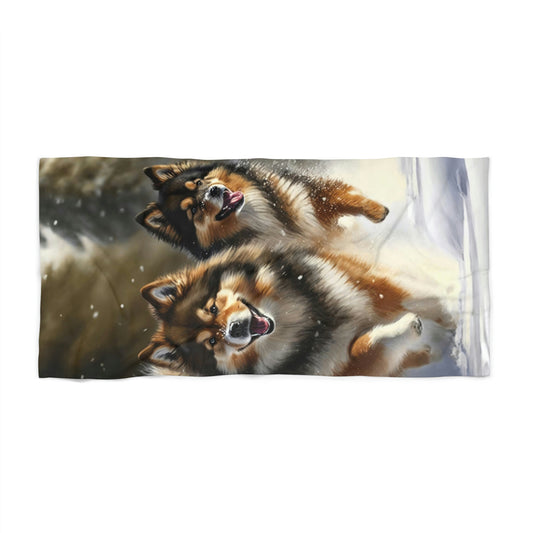 Finnish Lapphund - Snowy #1 - Beach Towel