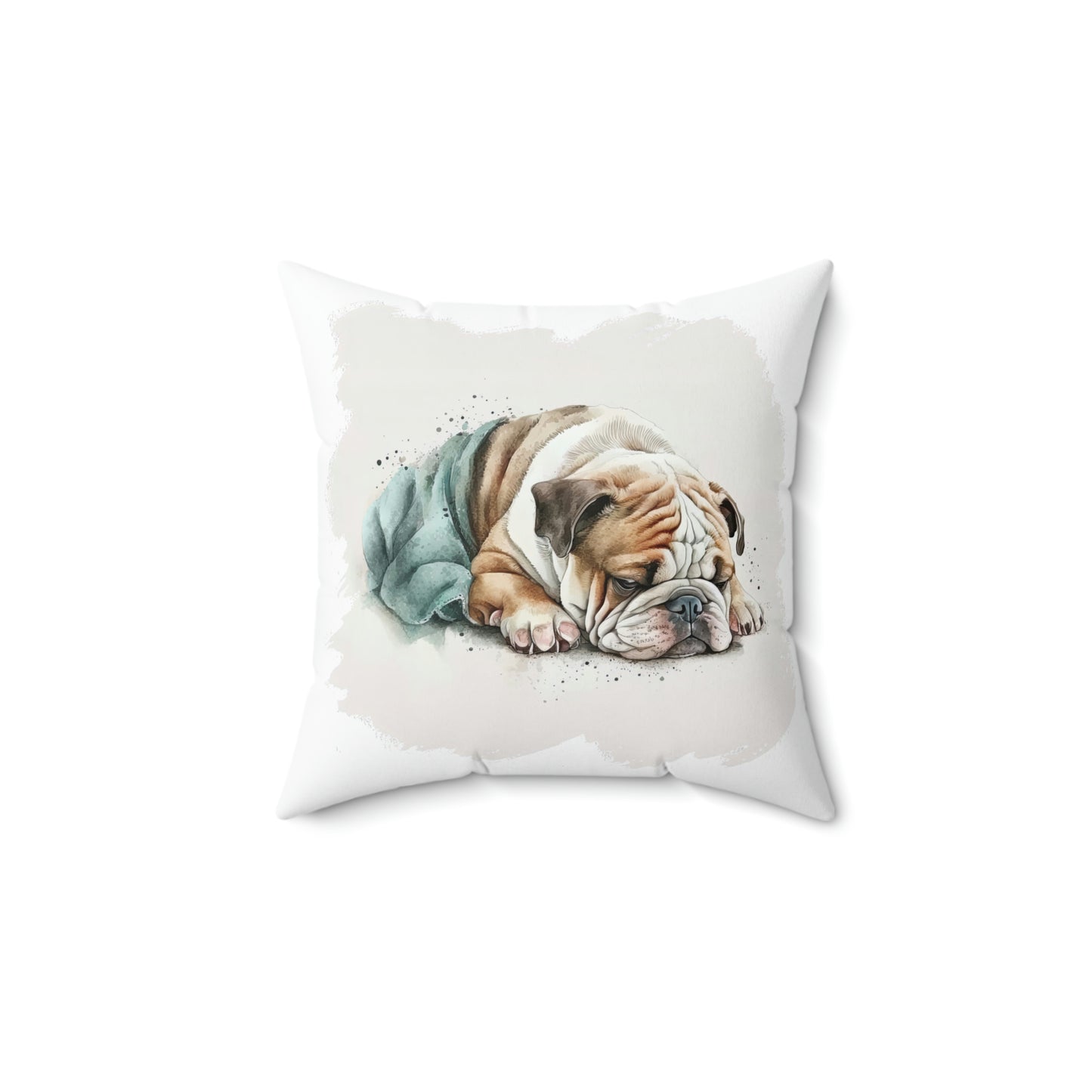 English Bulldog (Sleeping) Square Pillow