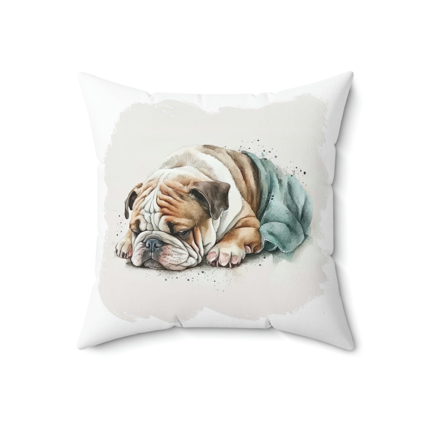 English Bulldog (Sleeping) Square Pillow