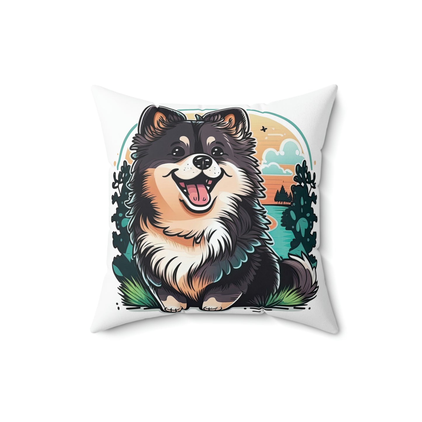 Finnish Lapphund - Cartoon #3 - Pillow