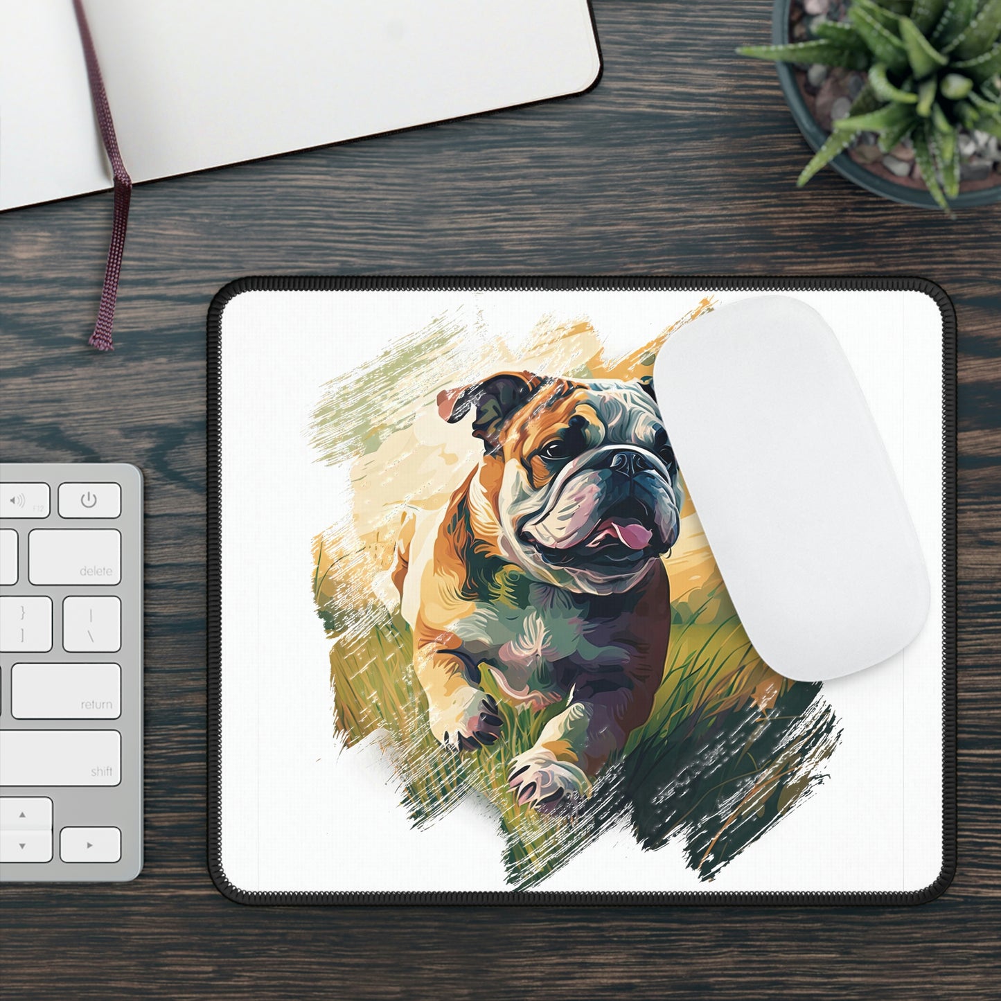 English Bulldog (Running) Mouse Pad