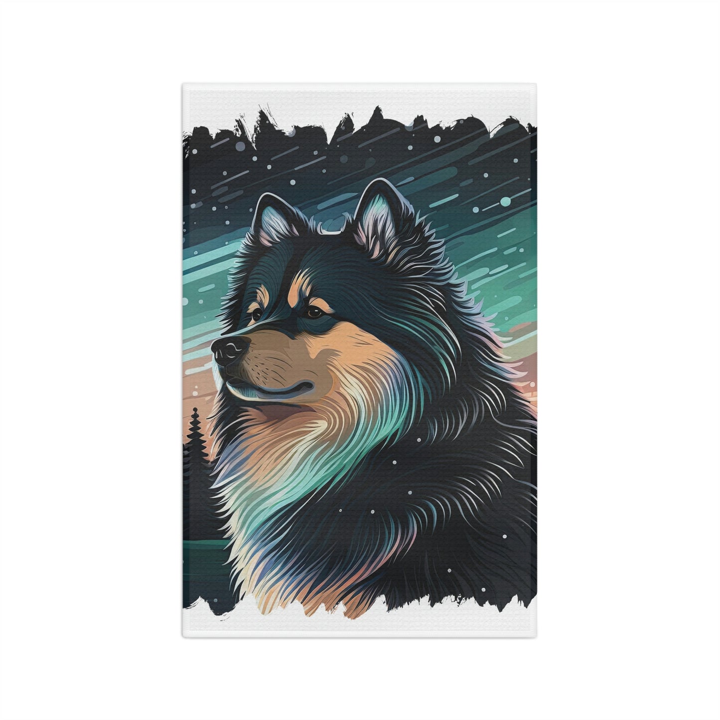 Finnish Lapphund - Stars #3 - Kitchen Towel