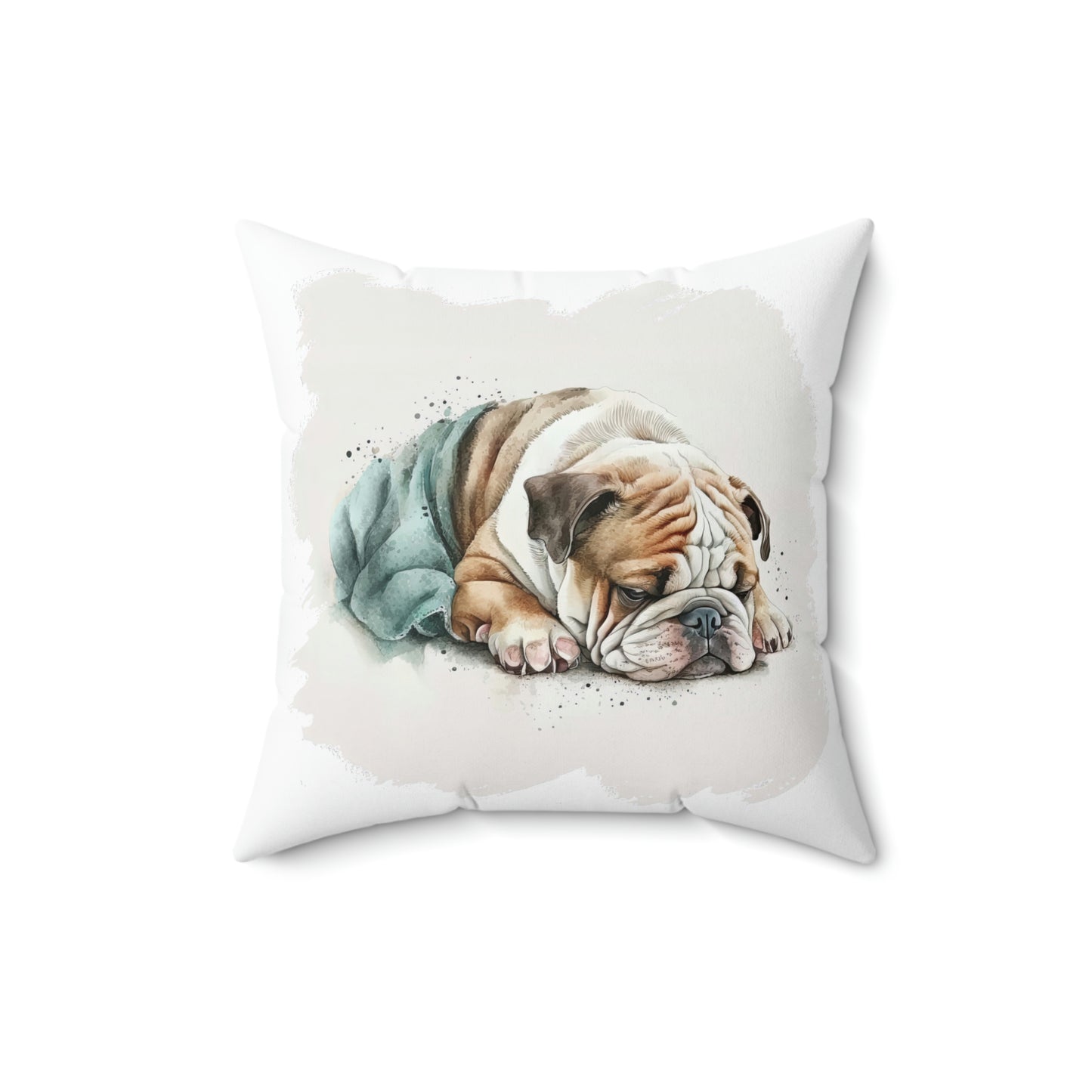 English Bulldog (Sleeping) Square Pillow