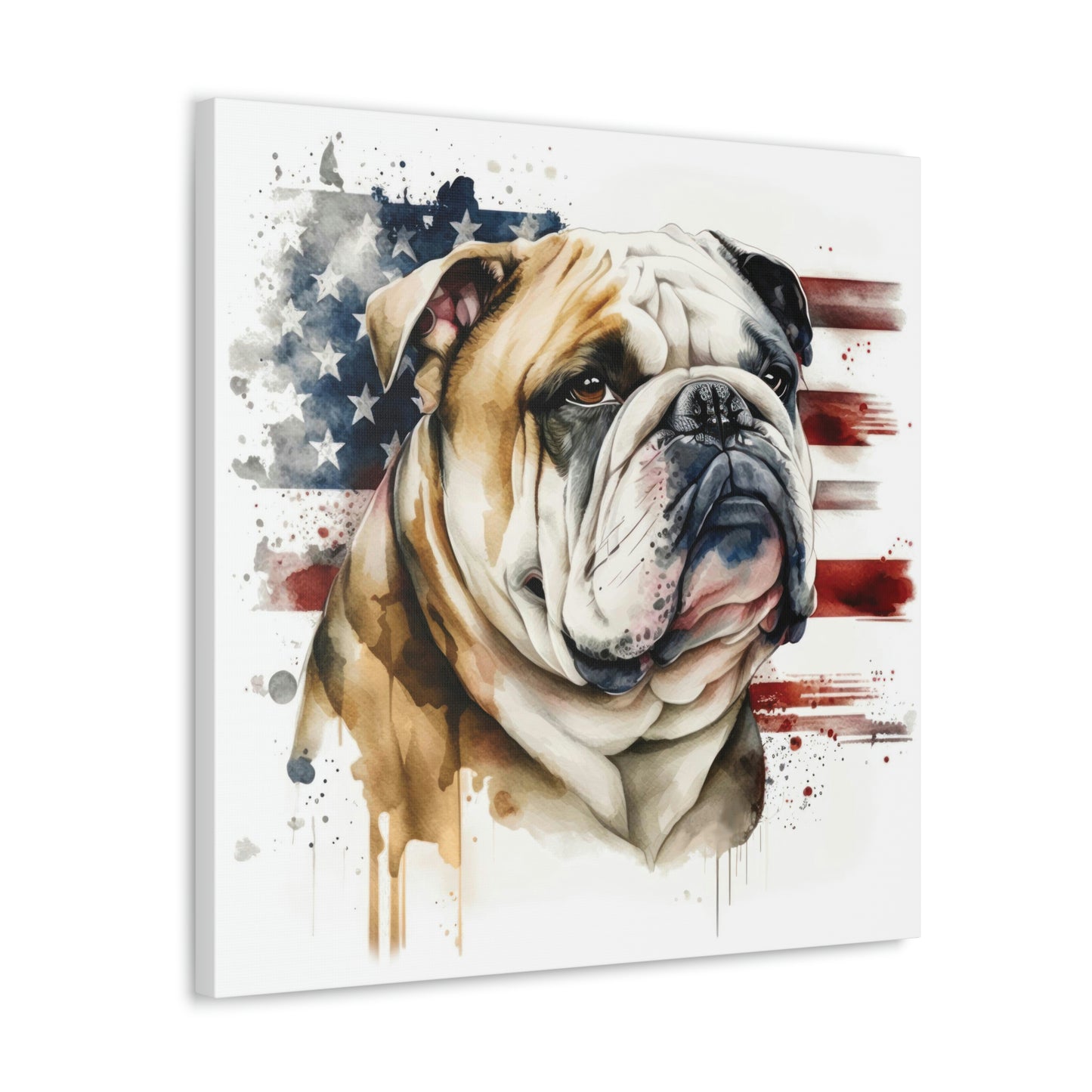 English Bulldog (Patriotic) Canvas Gallery Wrap