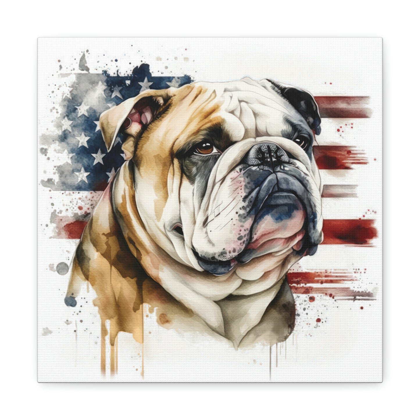 English Bulldog (Patriotic) Canvas Gallery Wrap