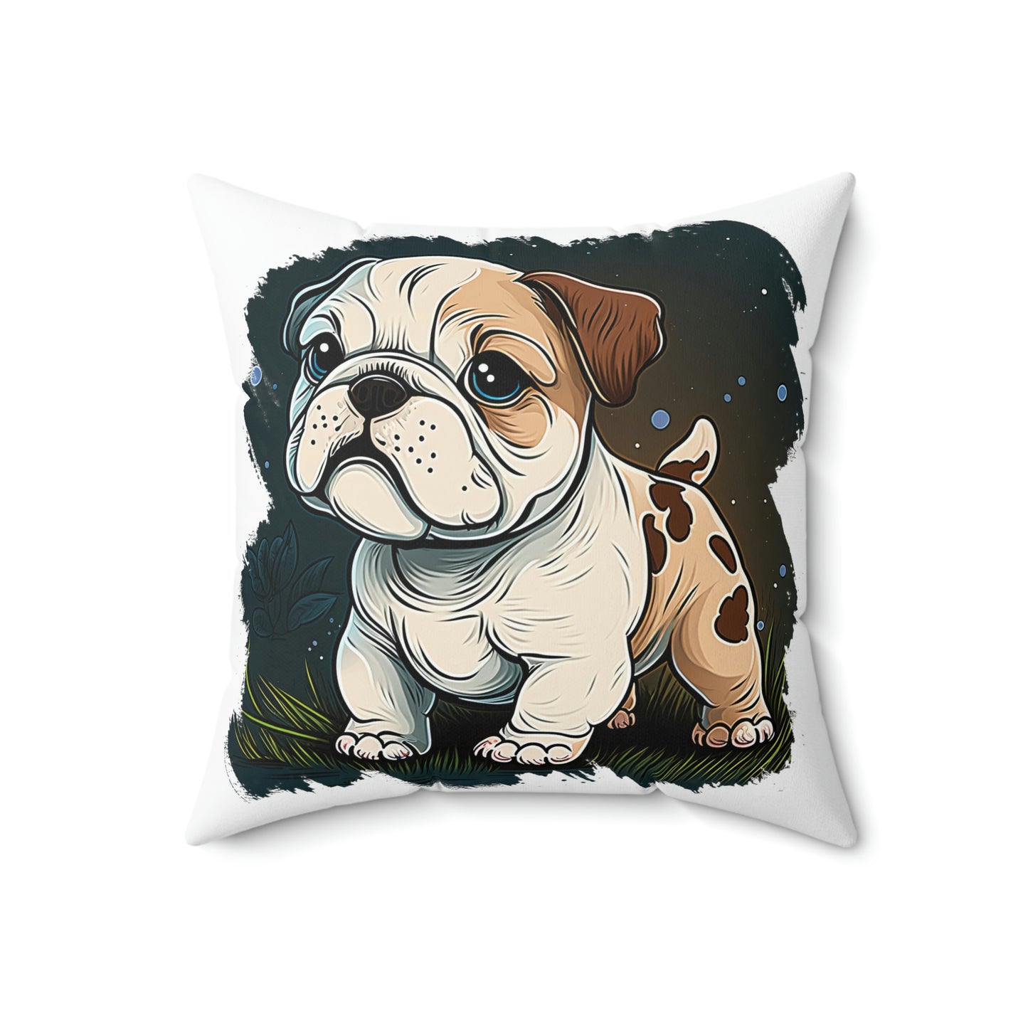 English Bulldog (Cartoon) Square Pillow