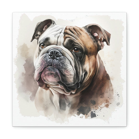 English Bulldog (Portrait) Canvas Gallery Wrap